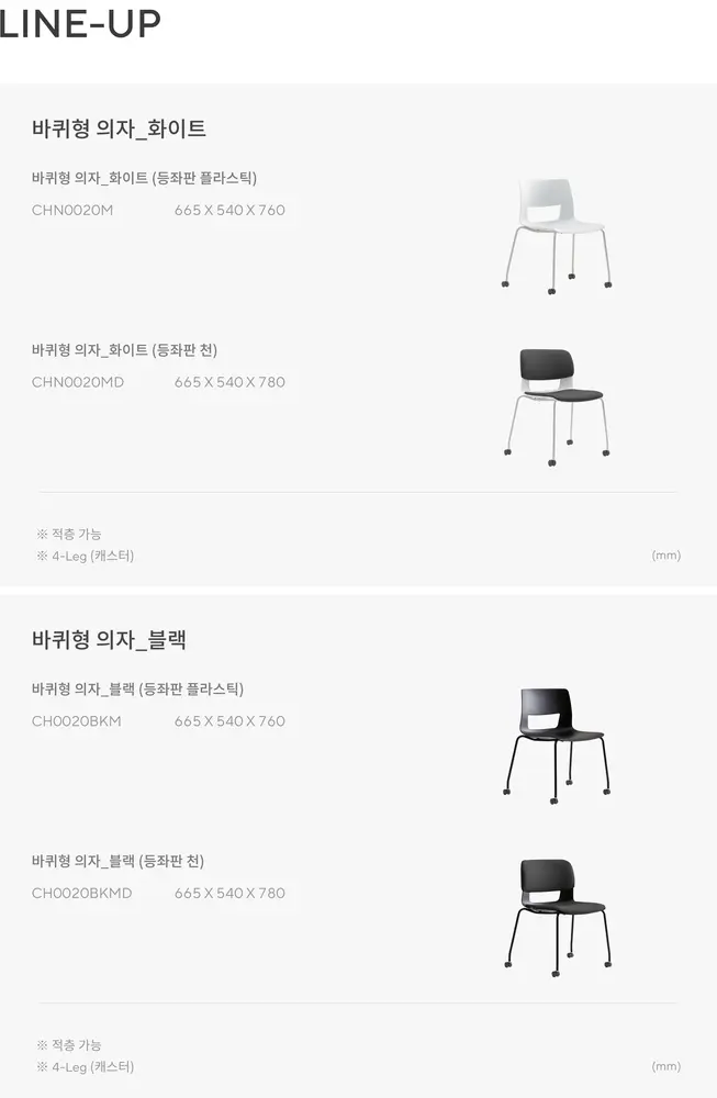 버튼 의자 (블랙 쉘) 상세 정보