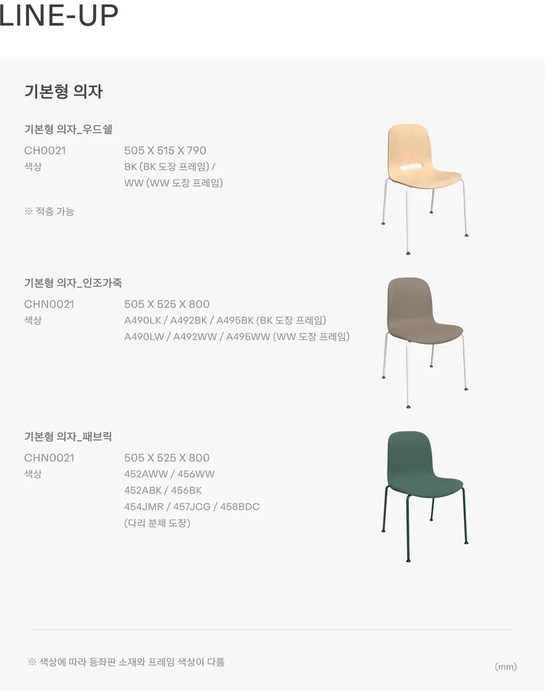스푼 의자 상세 정보