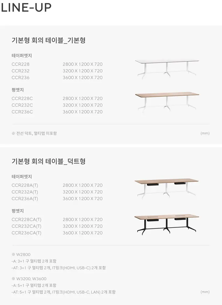 비콘+ 기본형 회의 테이블 상세 정보
