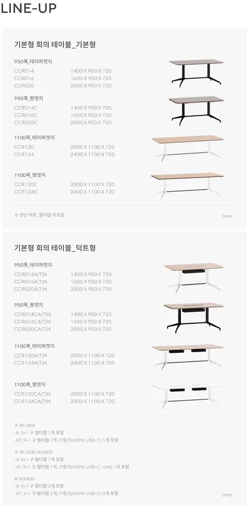 비콘 기본형 회의 테이블 (덕트형) 상세 정보