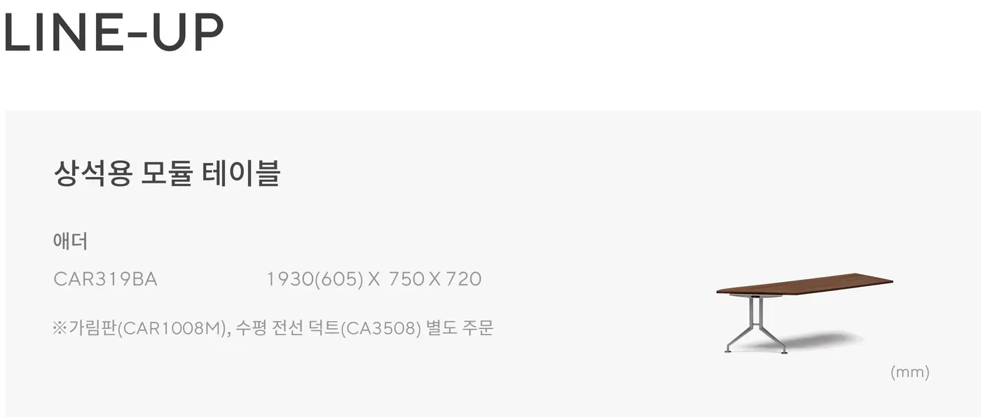 FRX 상석용 모듈 테이블 상세 정보