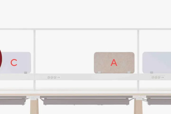 전면 스크린 세트 구성_6인 워크 테이블용